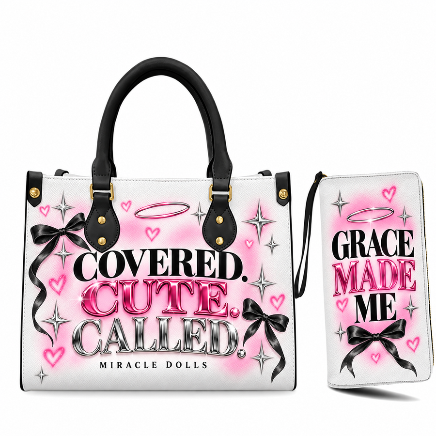Covered. Cute. Called. Handbag & Wristlet Set